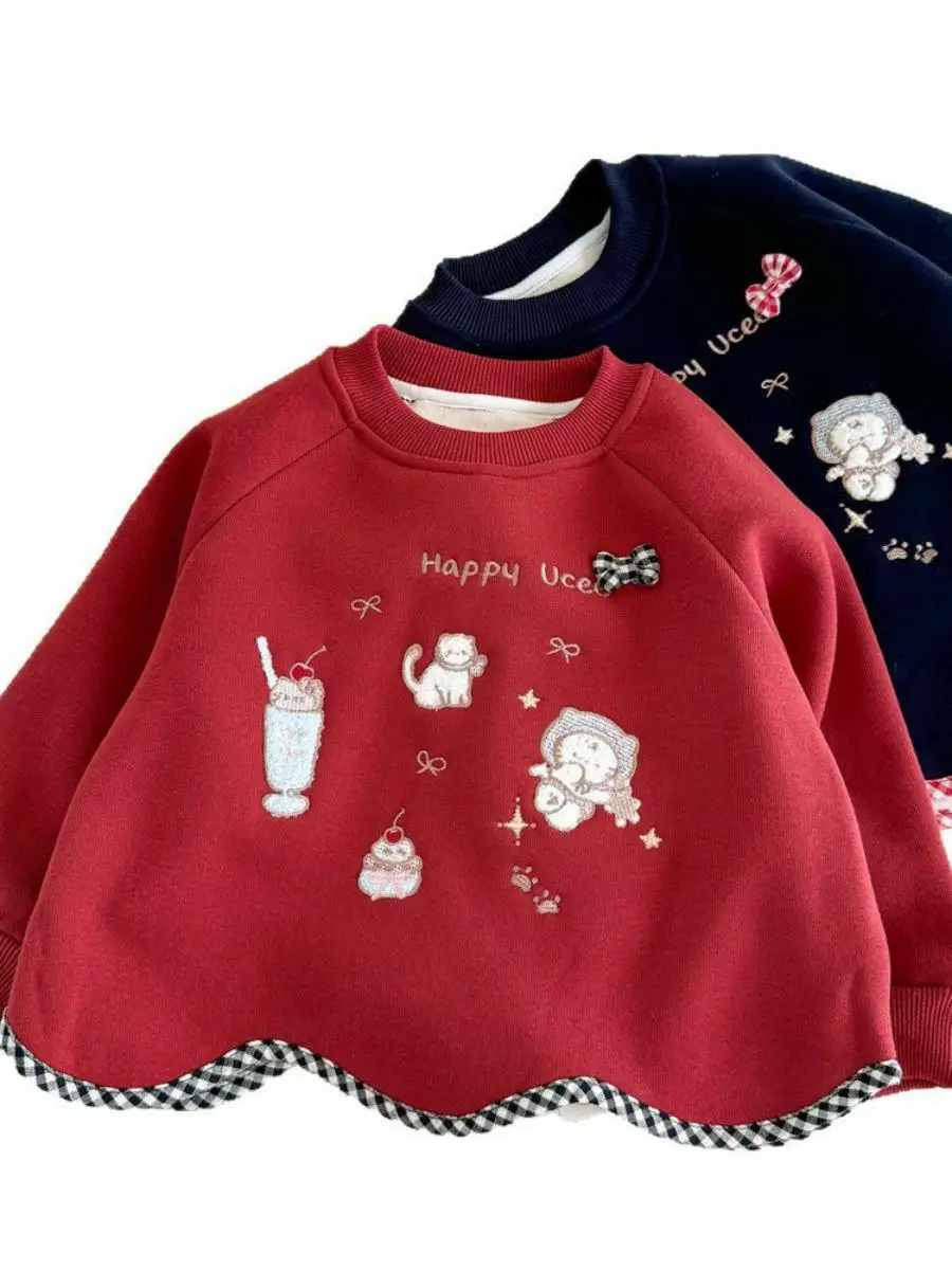 ファイオナブルな漫画キッズフーディー秋冬新作子供服女の子服ドパントレンディな服装ベビーガールズ