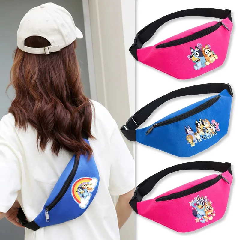 Bluey Bingo Waist Bag Adult Kids Portable Outdoor Sports Bags Fanny Pack Travel Running Crossbody Casual Chest Wallets Phone Bag