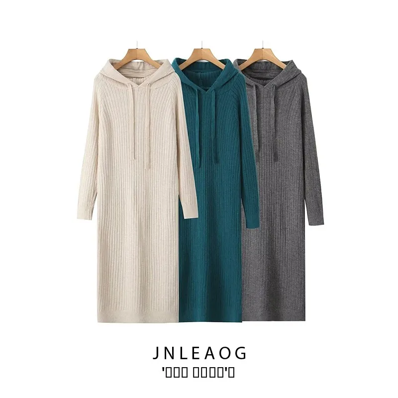 Faionable Hooded Sweater Dr JNLEAOG Women's Clothing Design Sensation All-Match Long Sve Fairy Skirt Sle Autumn Season