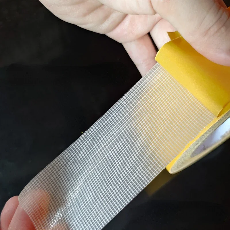 Strong Fixation Double Sided Tape Translucent Mesh Waterproof Super Traceless Cloth Base Tapes High Viscosity Carpet Adhesive