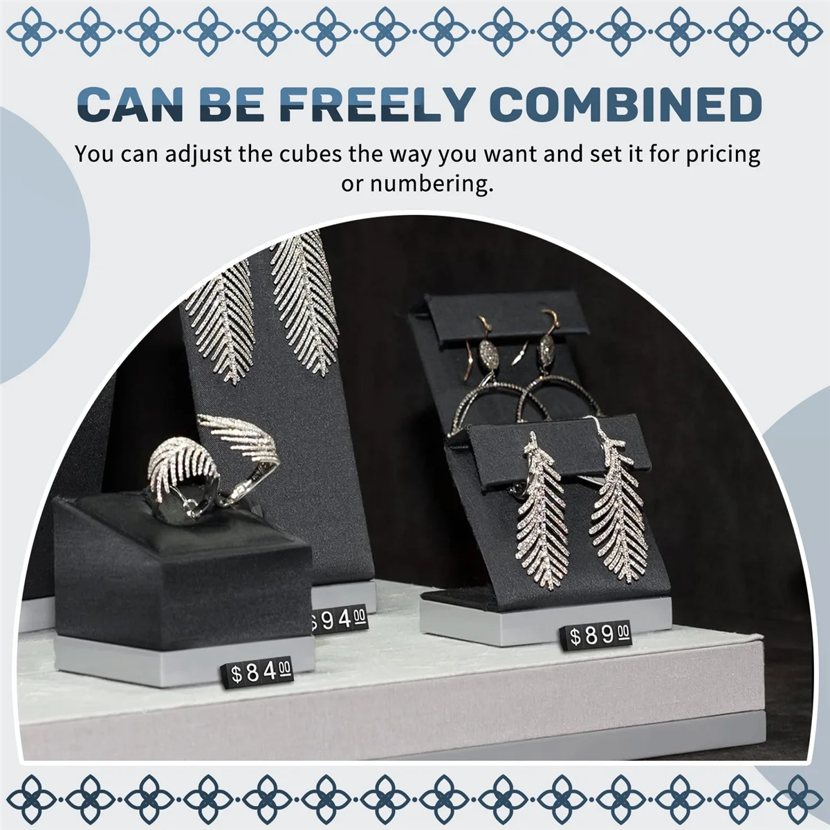 30 مجموعة من علامات عرض الأسعار للمكعبات البلاستيكية، متجر ملصقات إطار حامل أرقام قابل للتعديل