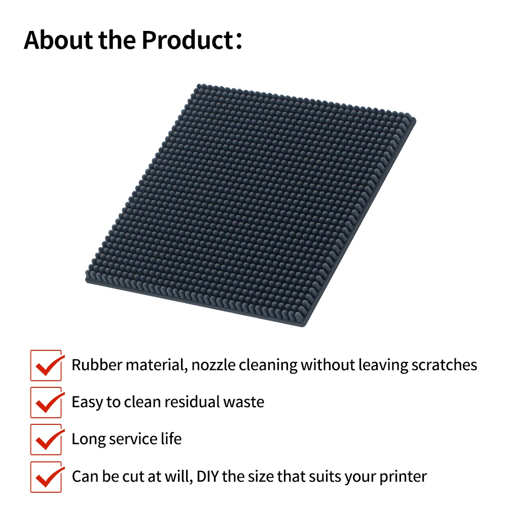 NEWEST DIY 81*81*5mm Silicone Nozzle Brush For Bambu Creality Voron Prusa ANYCUBIC Wiper Silicone Brush Cleaning Tool 3D Printer