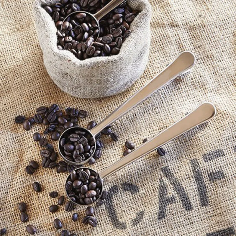 

Coffee Scoop Spoon 15ml Stainless Steel Measuring Spoons with Clip Teaspoons Coffee and Tea Tools Spoons Espresso Accessories