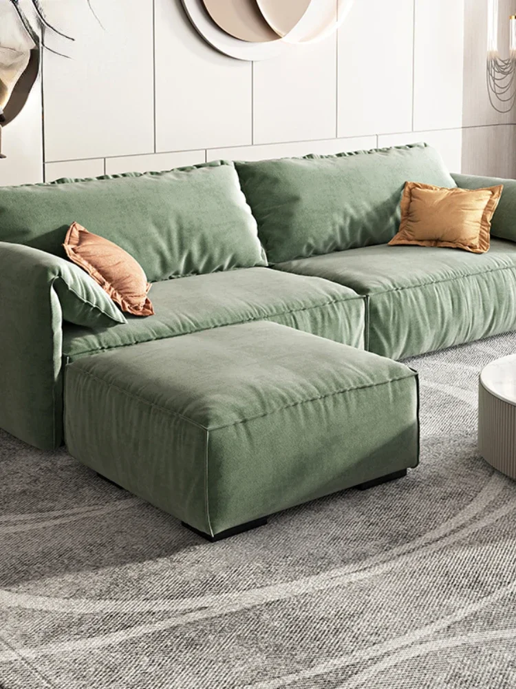 

Italian Minimalist Elephant Ear down Sofa Large and Small Apartment Type Light Luxury Technology Cloth Sofa