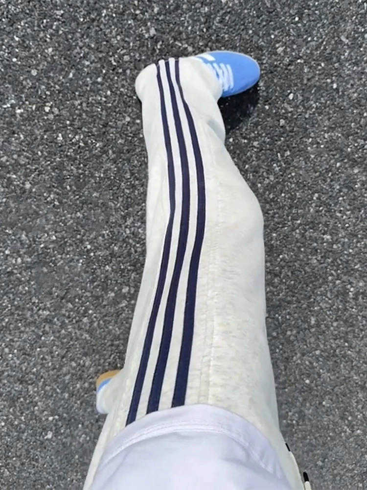 

Мужские спортивные брюки Cleanfit American Tee-Stripes, повседневные, с высокой талией, прямые, в полоску, для осени и весны