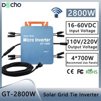 2800W 2400W Solar Grid Tie Micro Inverter 16-60V DC For PV Panel On Grid Converter MPPT With WIFI Communication Waterproof IP67