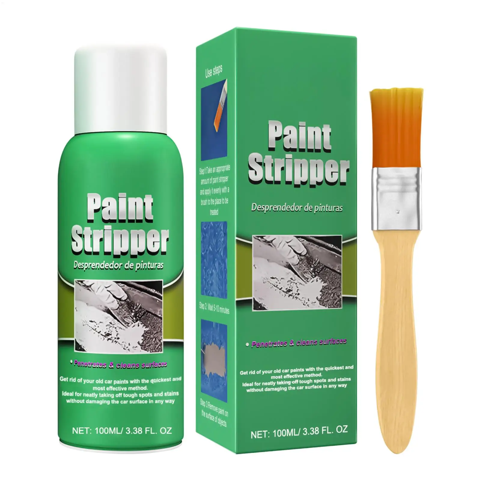 Car Paint Remover Metal Surface Paint Stripper High Efficiency For Auto Wall Marine Paint Graffiti Correction With Brush 100ml