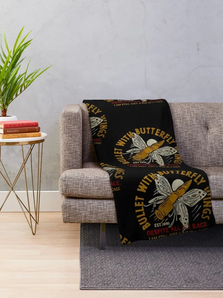 Bullet With Butterfly Wings Throw Blanket Retros Sleeping Bag Luxury St Luxury Throw Blankets