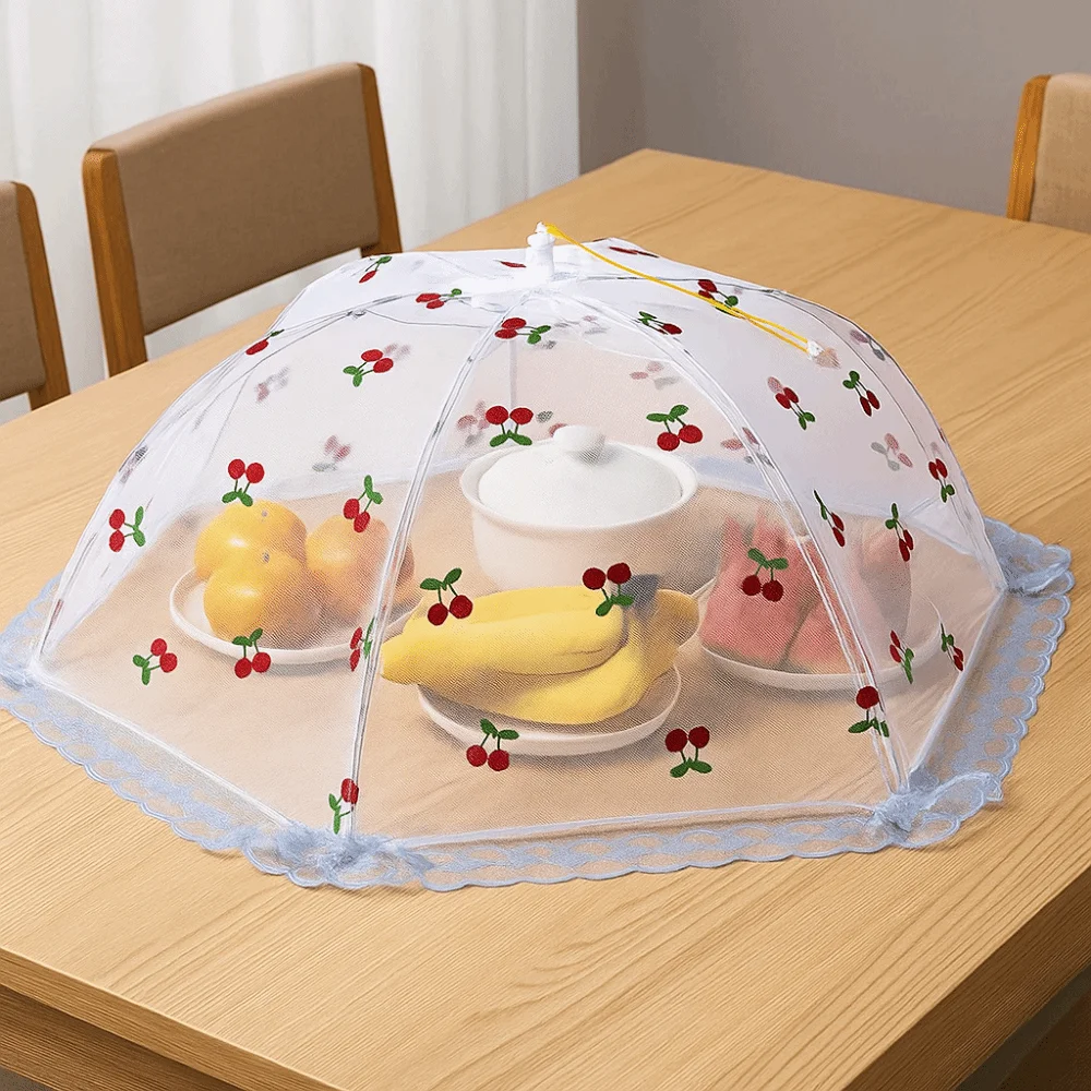 أدوات الطبخ طوي مكافحة البعوض غطاء الغذاء أنيق قابلة لإعادة الاستخدام مكافحة البعوض صافي الدانتيل تصميم مظلة نمط غطاء المنزل #2