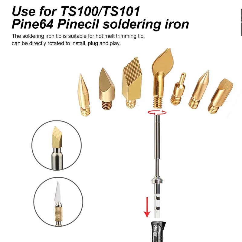 23pcs Wood Burning Tips Set for TS100 TS101 T85 Pine64 PInecil V1 V2 936 Soldering Iron Pyrography Brass Wood Tips view 4