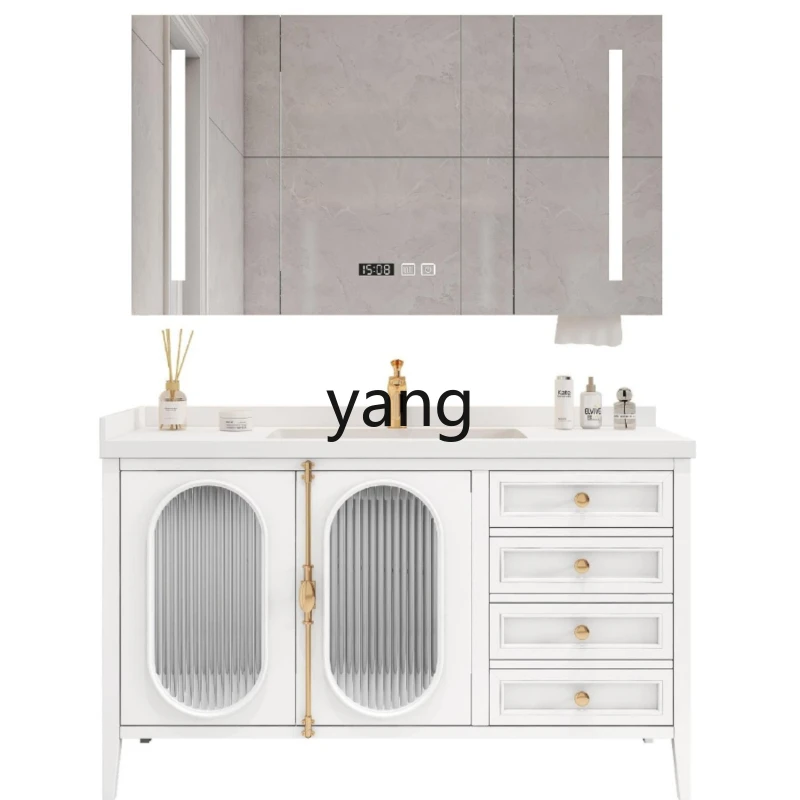 CX Light Luxury Bathroom Cabinet Combination Ceramic Whole Washbin Bathroom Table Bathroom Cabinet Cream Style