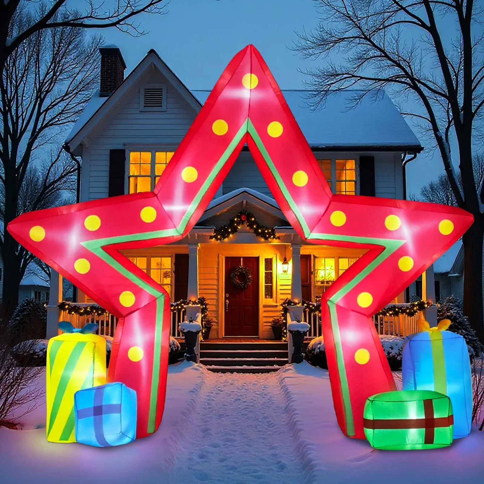 Garden ornaments Arch Pentagram LED Christmas air mold Venue decoration Christmas inflatable new model