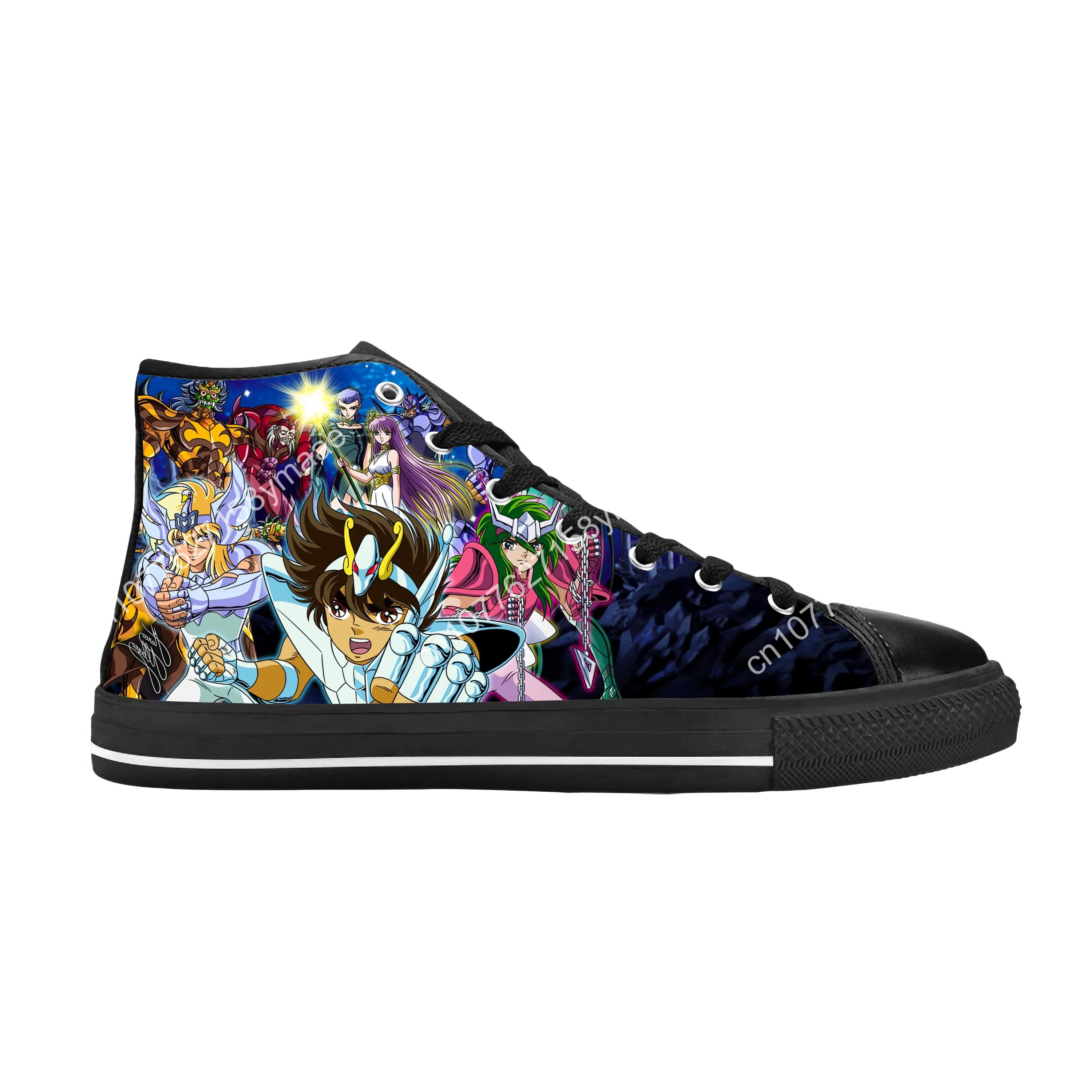 Seiya Japanese Anime Cartoon Manga Comic Saint Casual Cloth Shoes High Top Comfortable Breathable 3D Print Men Women Sneakers