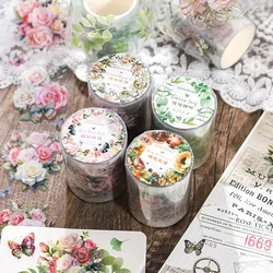 Mr.Paper 4 Style 200CM/ Roll PET White Ink Cut Film Tape Retro Special-Shaped Floral Handbook materiale paesaggistico Sticker