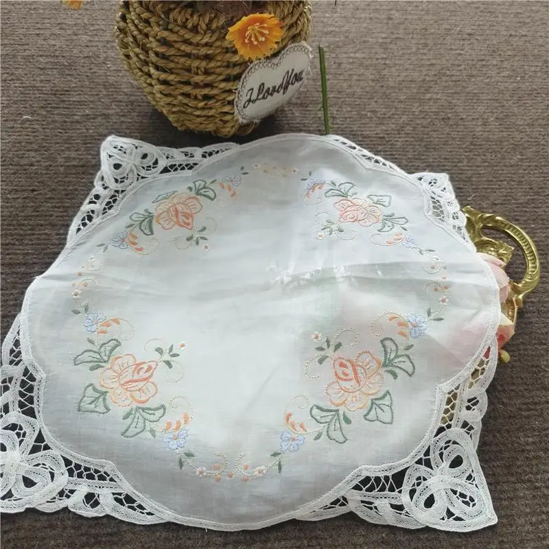 

1pc Hand-embroidered Embroidered Handkerchief 30cm