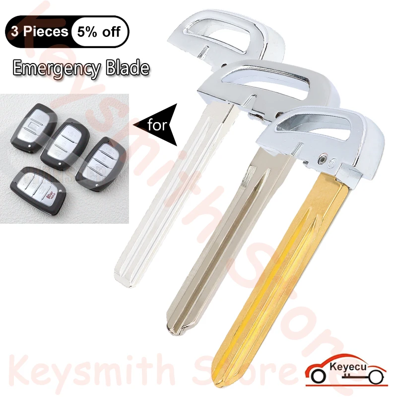 KEYECU Uncut Insert Emergency Key Blade for Hyundai Creta Mistra Elantra Tucson IX35 IX25 Sonata I30 Verna Solaris Ioniq Remote