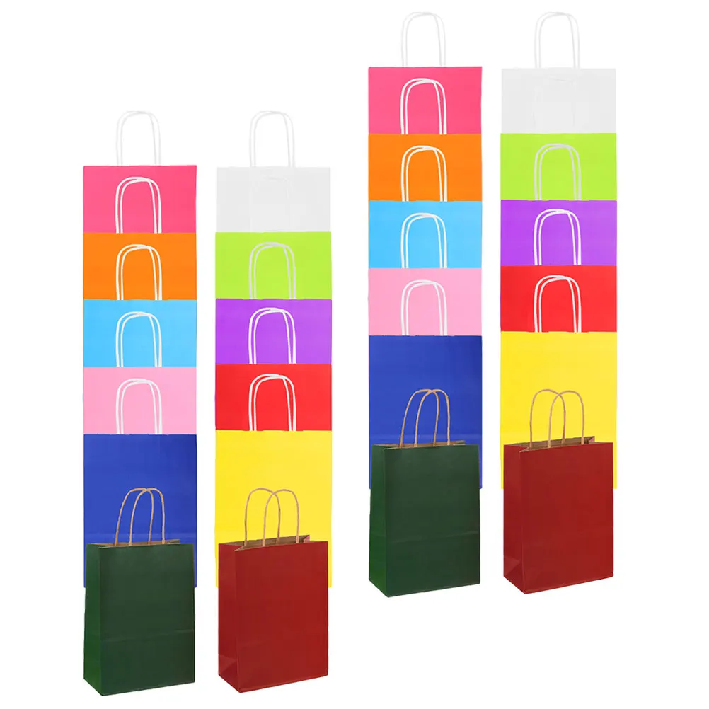 

24 Pcs Kraft Paper Packaging 12 Colors 12x15x6 Gift Tote for Party Favors Bags Birthday Supplies Small H Bags Bulk
