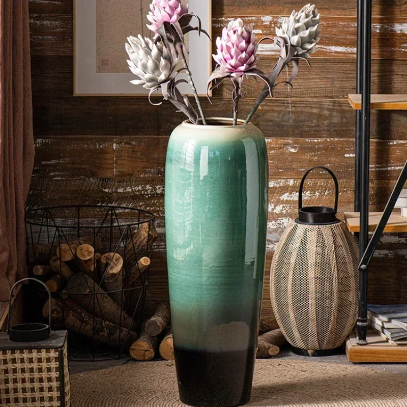 

Design Grand Vase Vintage High Floor Cylinder Plant Flowers Vases Luxury Jarrones Decorativos Moderno Nordic Style Home Decor