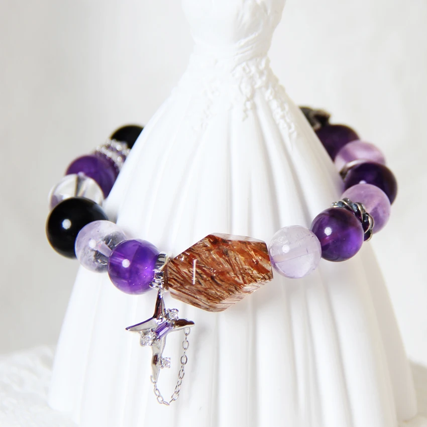 2024 Original Design Creative Fashion Models Handmade Scorpio Amethyst Constellation Natural Crystals Bracelet