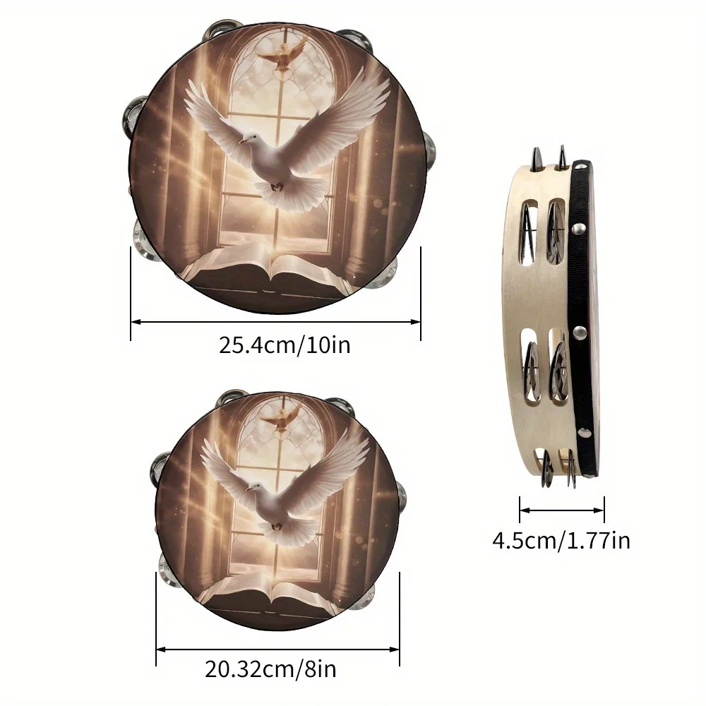 8/10 "Tamburin Doppel metall Jingle Hand Tamburin matte Trommel Top Hand Tamburin Schlag instrument