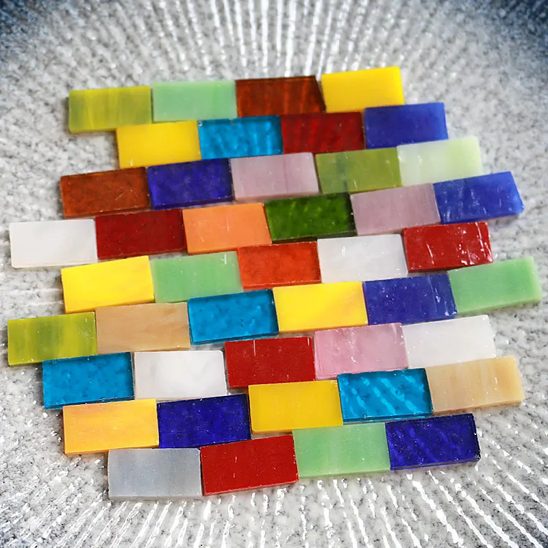

100g Clear Glass Mosaic Tiles Multi Color Mosaic Piece DIY Mosaic Making Stones for Craft Hobby Arts Home Wall Decoration arte