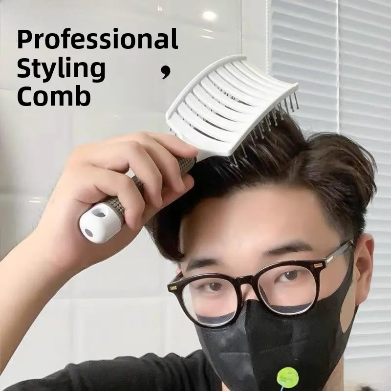 

Мужская специальная расческа-гребень для укладки волос, создания объема и локонов, инструмент для придания пышности и текстуры