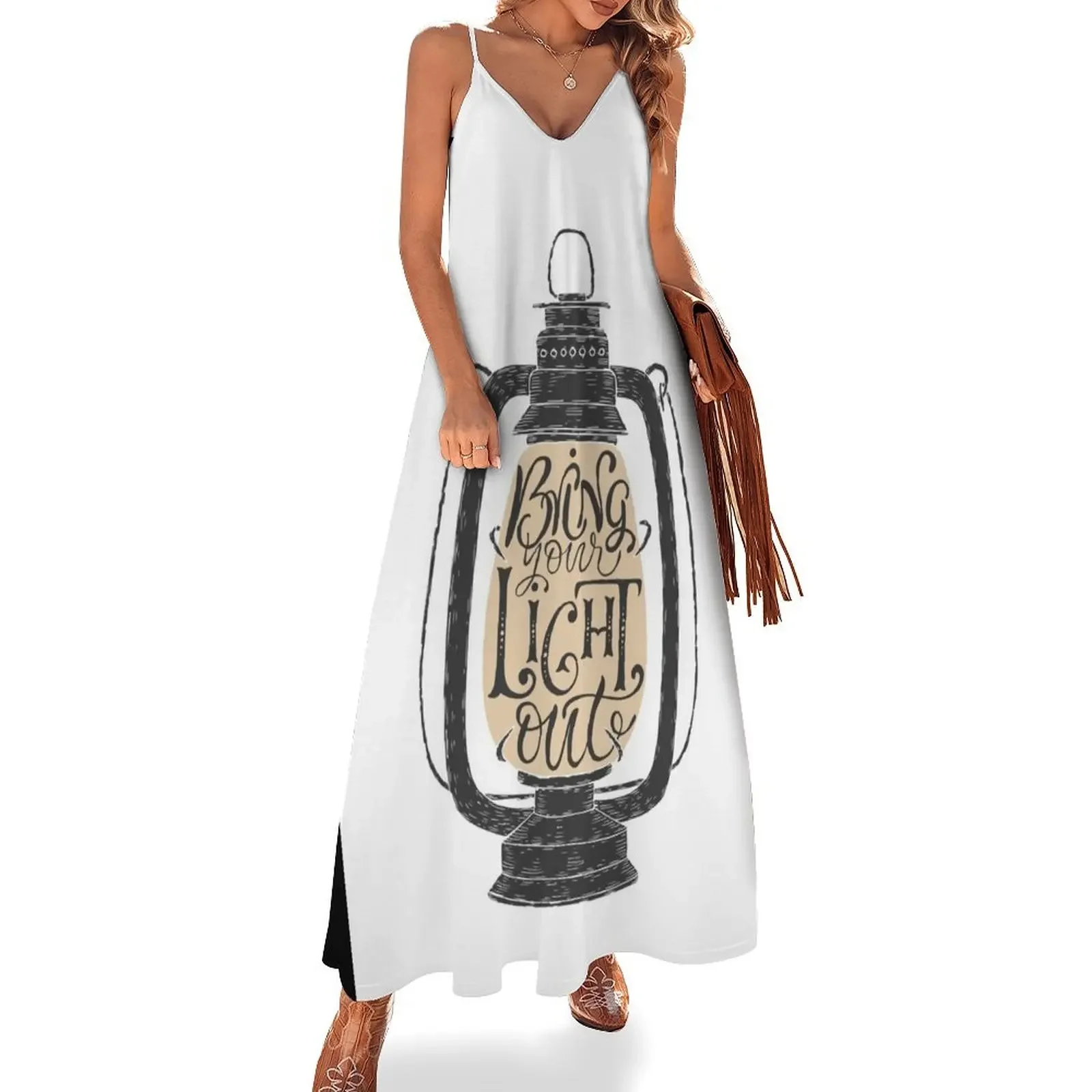 Bring your light out hand drawn typography poster Sleeveless Dress Women's skirt Dress women