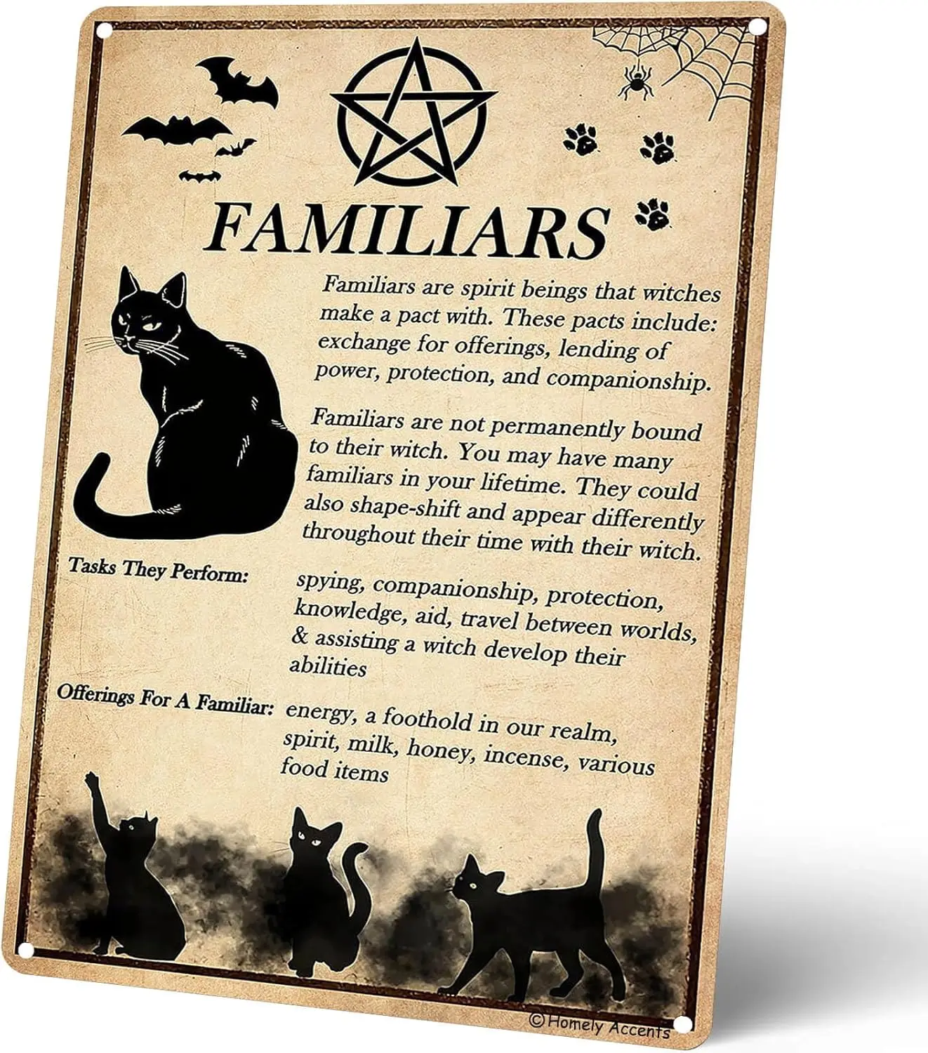 Poster di gatto nero wpruriginoso, arredamento Vintage di stregoneria di gatti di vancouver, cartello di latta di metallo per fattoria di Halloween,