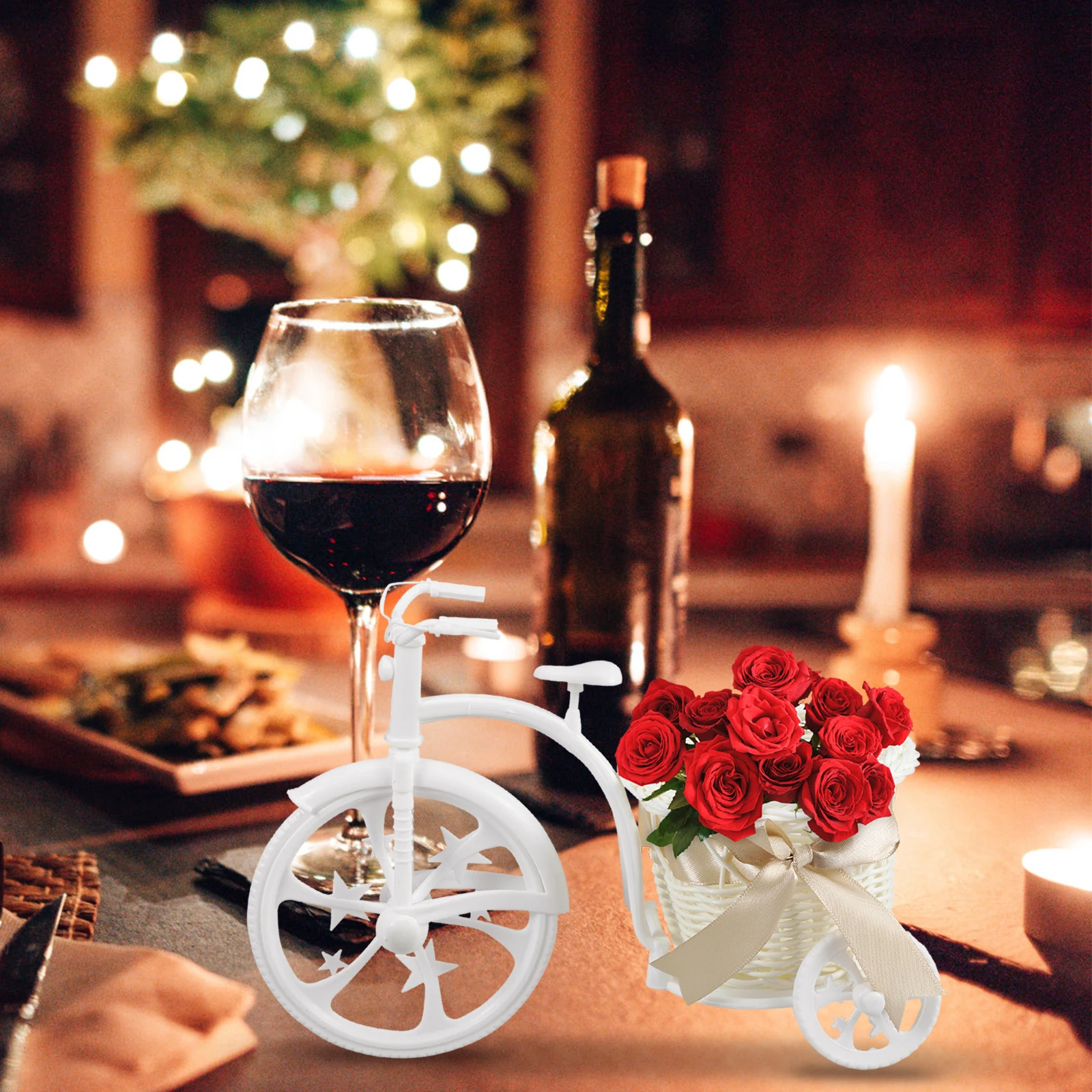 

Tricycle Flower Basket Creative Woven Storage Decorative Small Basket for Wedding Party Baby Shower Home Decoration Candy Favor