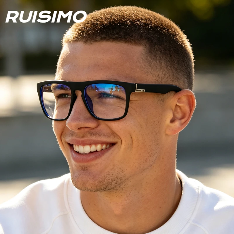 RUISIMO RUISIMO 2026 Anti Blue Light Glasses Men Transparent Eyewear Frame Square Gaming Glasses Computer Protection Optical Eyeglasses - Aliexpress Deal
