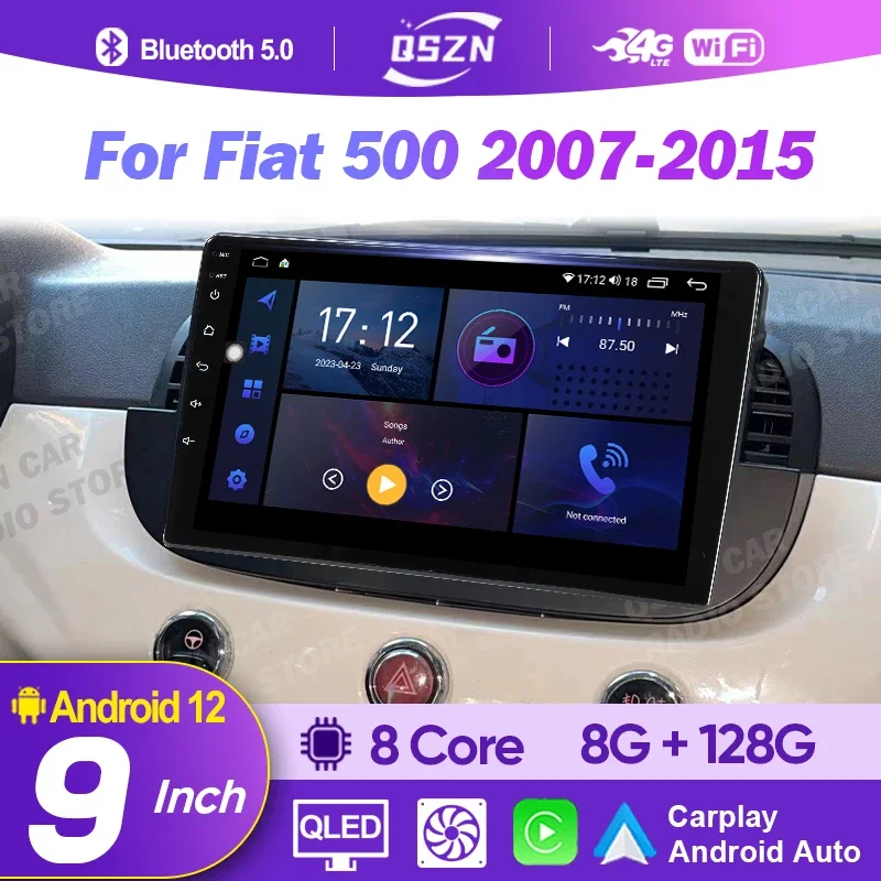 

Android 13.0 Multimedia Player For Fiat 500 2007 - 2015 Car Radio Carplay Android Auto Radio 4G Wifi GPS Navigation No 2din dvd