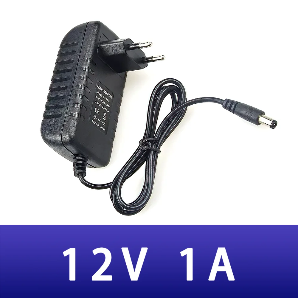 

New AC DC 12V 1A power Adapter 100V-240V Converter Power Supply EU UK AU US Plug 5.5mm x 2.1mm for CCTV WiFi LED