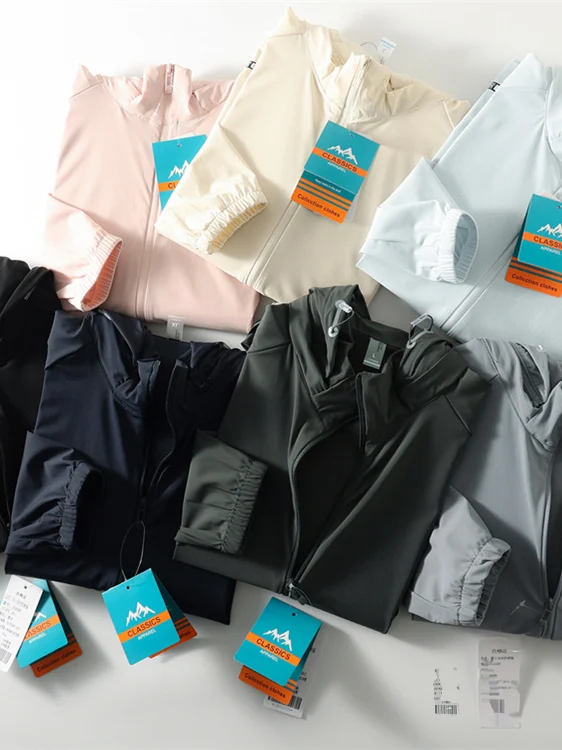 

Outdoor Sports Sun Protection Clothing UPF50 Light Weight Men's Casual Jaet Hat Design Long Sve Stand Fit Spring Summer