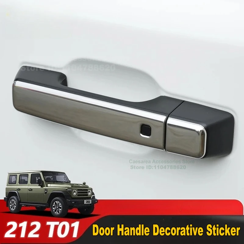 

For BAIC Beijing 212 T01 2024 2025 Stainless Steel Car Exterior Door Handle Decorative Protective Sticker