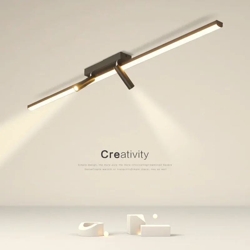‌Nordic LED Track Spotlight Ceiling Lamp for Living Dining Bedroom Kitchen Closet Aisle Lighting Energy Saving Slim Design