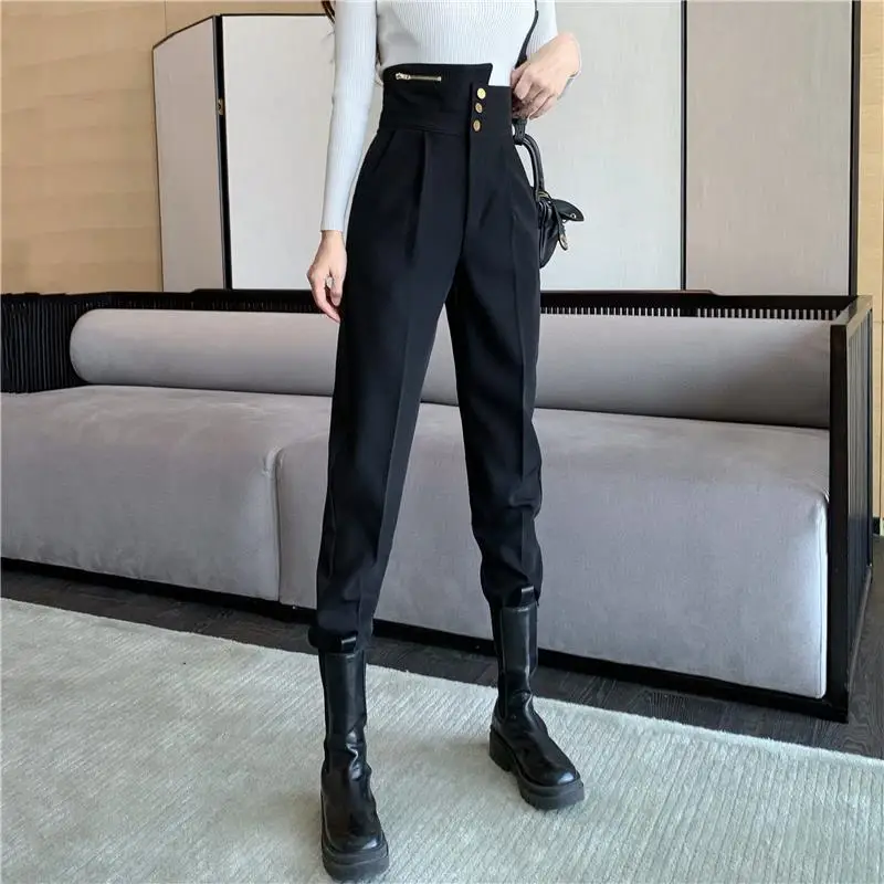 

High Waisted Work Pants Long Pants for Women 2024 Autumn and Winter New Loose Casual Haren Pants Woman