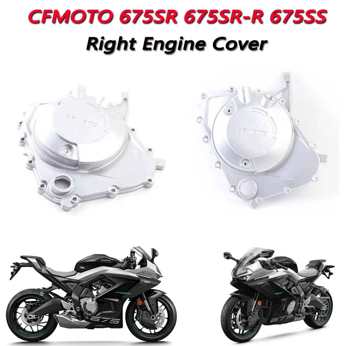 CF MOTO 675SR left and right side covers engine side covers clutch covers CF650-10 magnetic  motor covers  Fit For 675SR-R 675SS