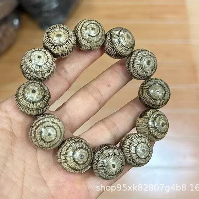 2.0mm Small Leaf Ma Mating and Golden Silk Vine with Ghost Eye Buddha Beads, Single-loop Men's Rosary Bracelet