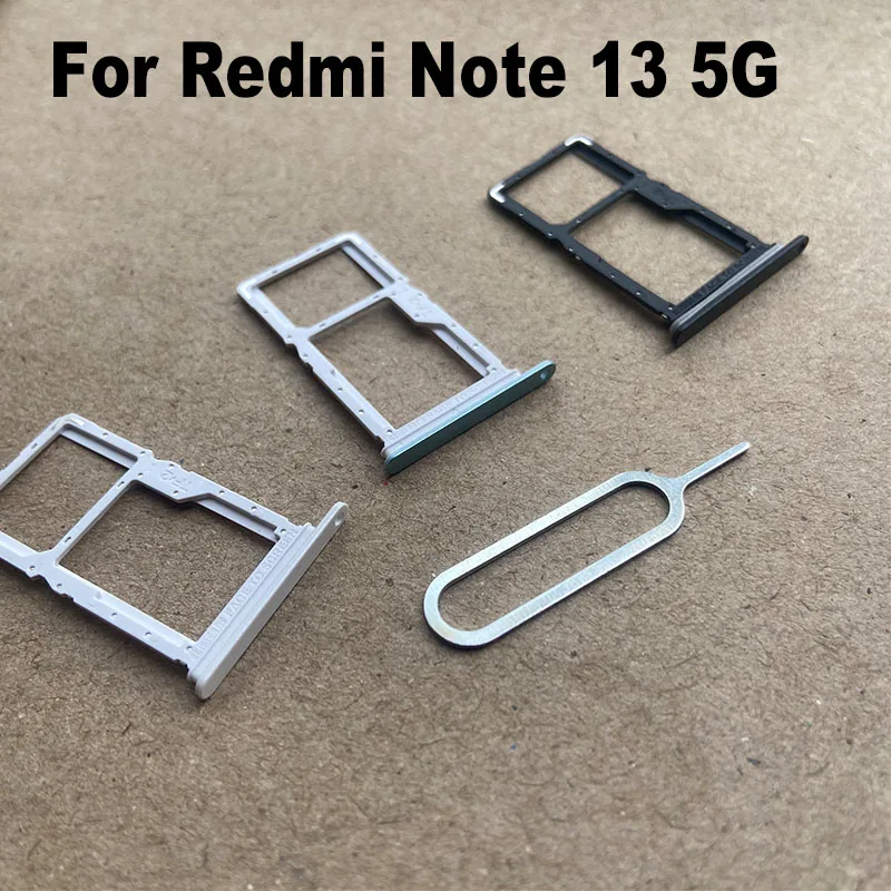 New For Xiaomi Redmi Note 13 4G 5G Sim Card Tray Slot Holder Socket Adapter Connector Repair Parts Replacement