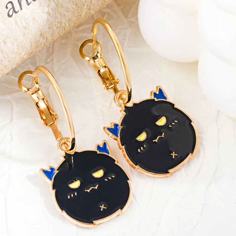 High Quality Alloy Enamel Halloween Theme Drop Earrings Funny Cute Ghost Cat Death Dangle Earrings Party Jewelry For Women