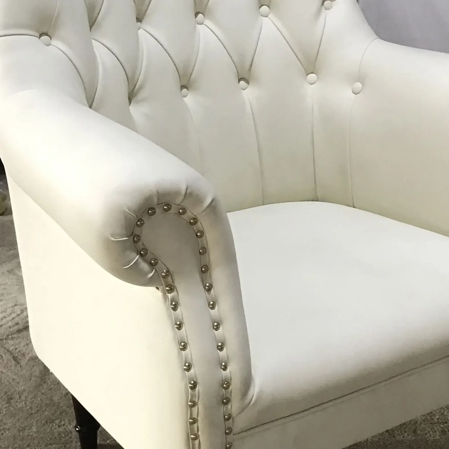 Poltrona de couro branco para sala de estar, Móveis para cafetaria, Móveis, Sofá, Estilo Europeu, Elegante