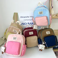 Sacs à dos mignons coréens pour enfants, sacs à main patchwork pour filles et garçons, cartable de maternelle, sac de rangement de voyage pour tout-petits, 2024