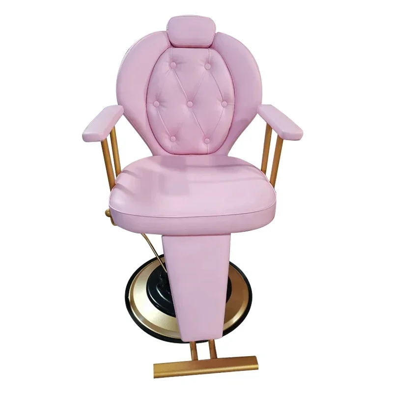 'For Luxury Beauty Hair Salon Furniture Pink Styling Chair Reclining Hairdressing Barber Chairs For Sales