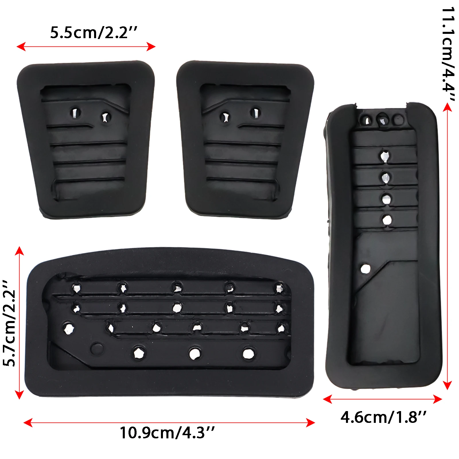 MT AT Car Gas Clutch Brake Pedal Cover Kit For Mitsubishi Pajero 3 Outlander Lancer X Eclipse Cross Rubber Stainless Nonslip Pad