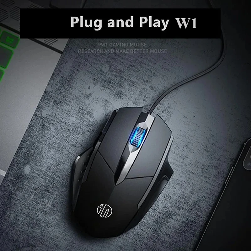 

USB-компьютерная мышь INPHIC W1, бесшумная мышь, 3-кнопочная проводная мышь, офисная и домашняя мышь, эргономичная для компьютера с Windows, Mac, iPad