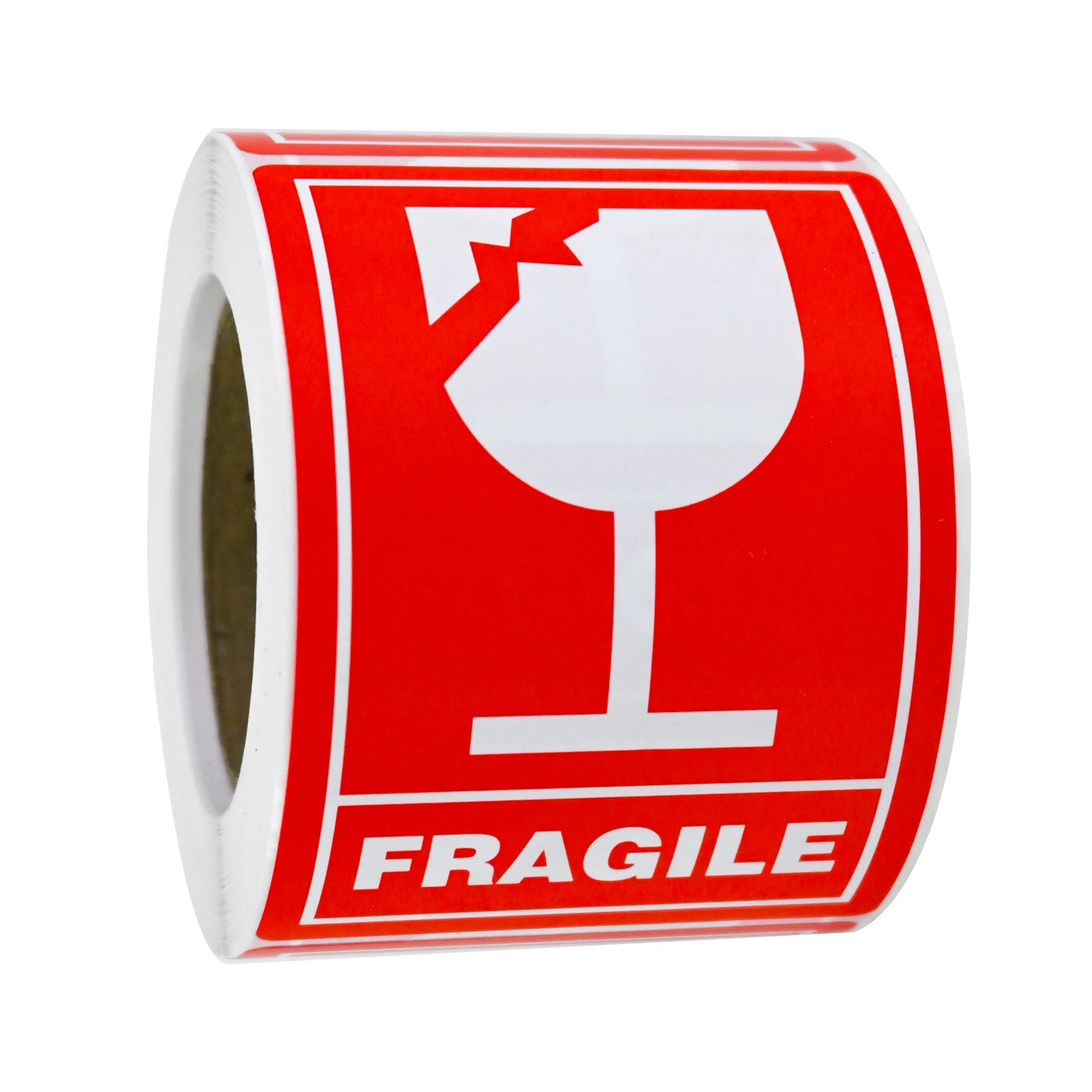 500pcs 2In 3In Fragile Handle With Care Red Warning Stickers Logistics Transport Warehouse Storage Box Packaging Adhesive Labels