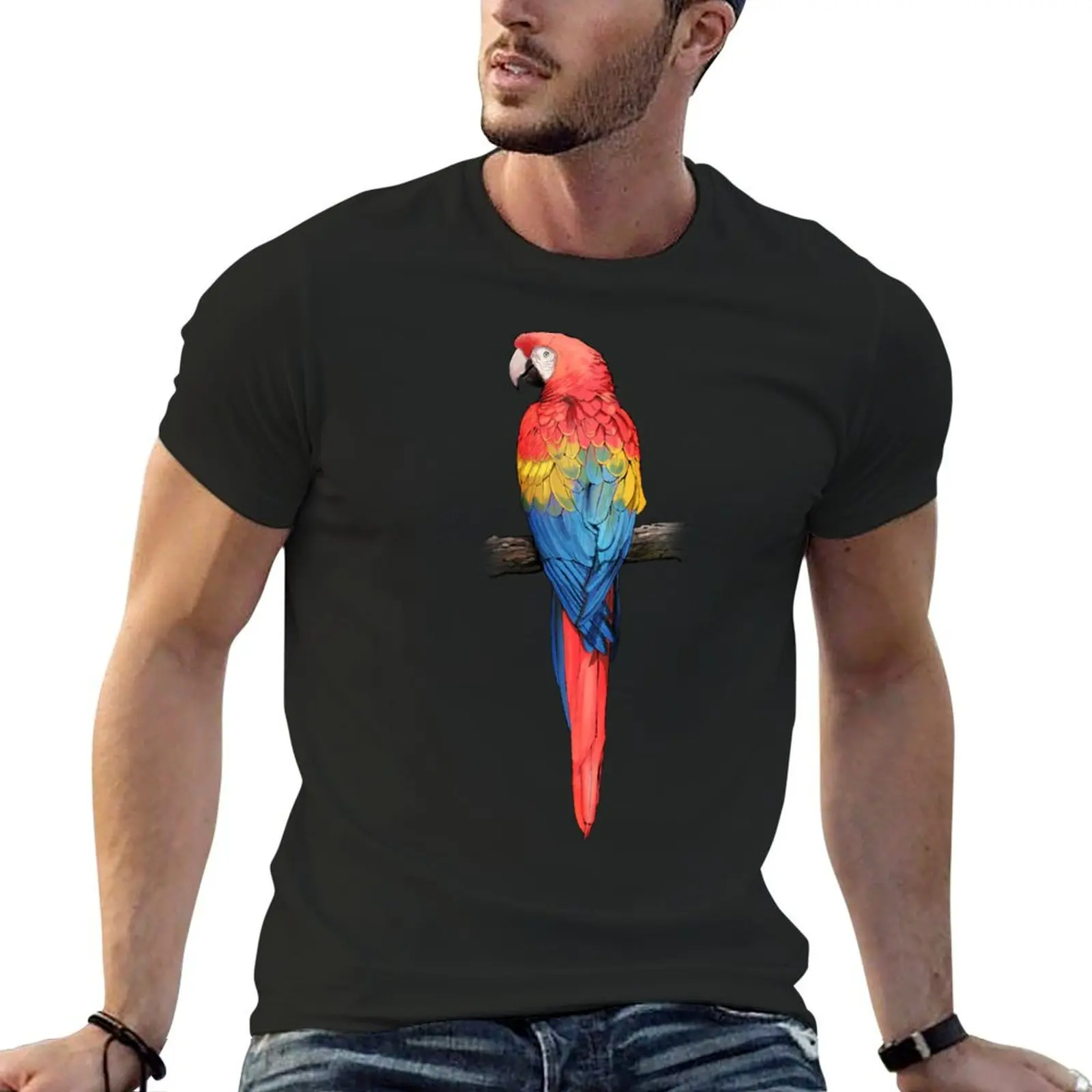 Scarlet Macaw T-Shirt quick-drying custom shirt rapper graphic tees customizeds mens big and tall t shirts