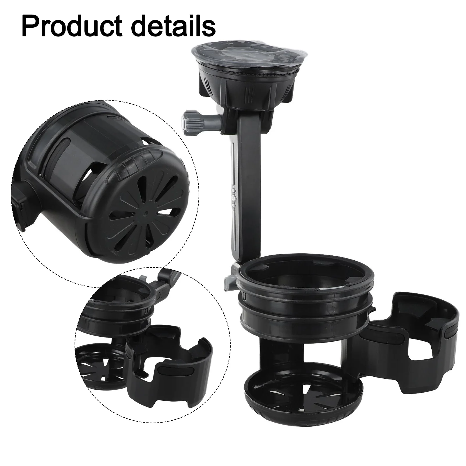 

For Trucks Foldable Drink Holder Adjustable Drink Holder Outdoor Activities Black Anti-Slip Grips Extreme Temperature Resistance