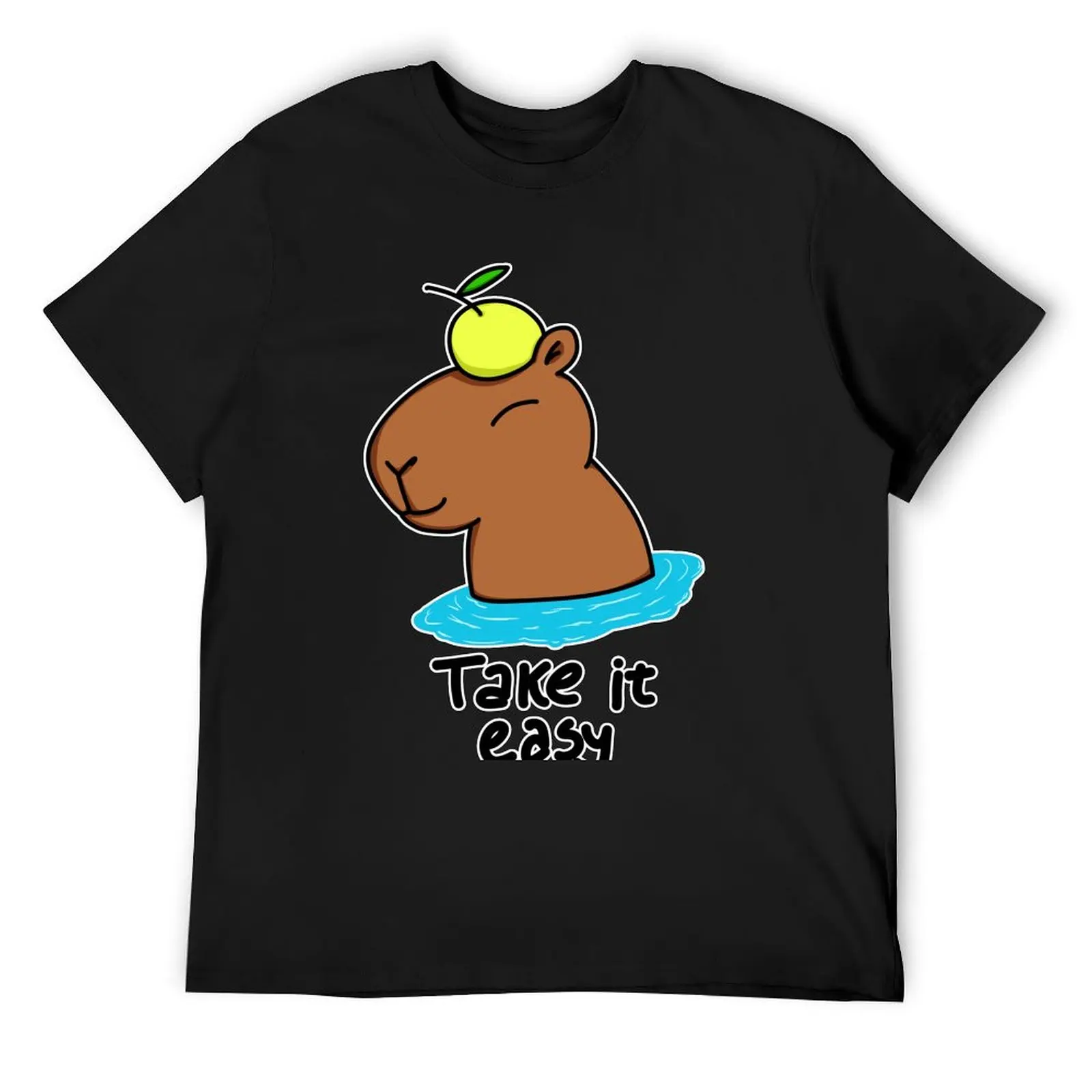 Capybara Take it Easy T-Shirt Blouse aesthetic clothes blue archive vintage mens champion t shirts