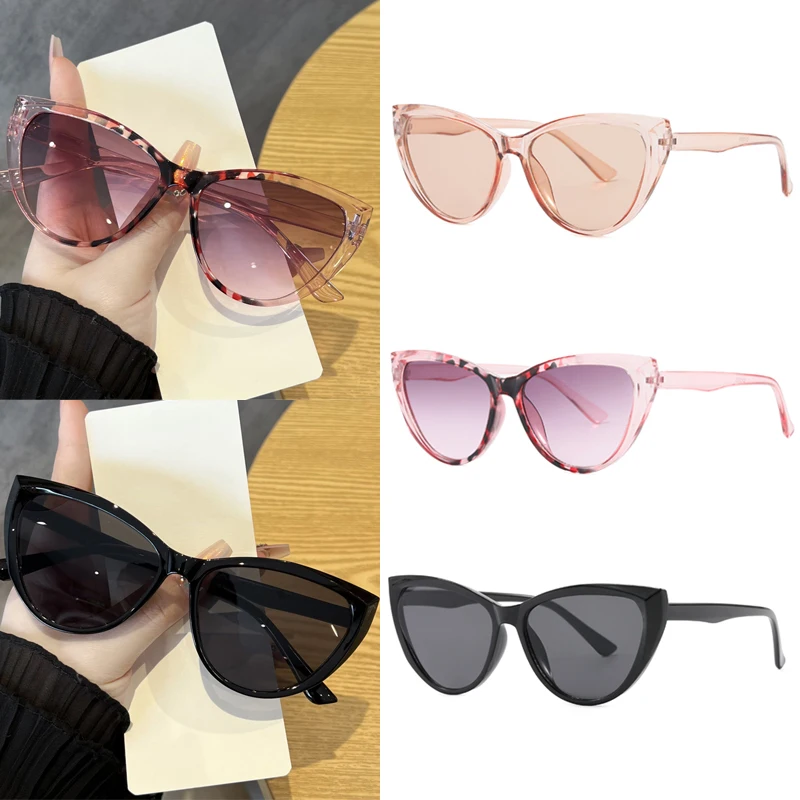 

3pcs Cat Eye Large Frame Sunglasses Women Classics Square Brand Designer Cycling Driving Sunscreen Sun Glasses Unisex Shades